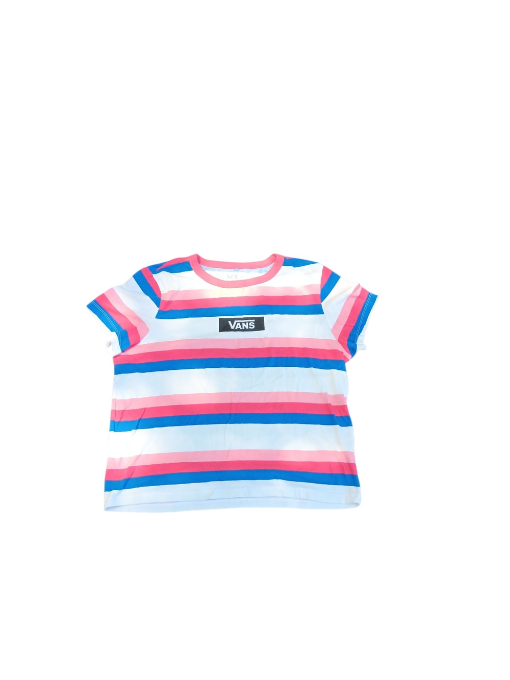 Vans Striped Short Sleeve Tee in Pink, Blue & White